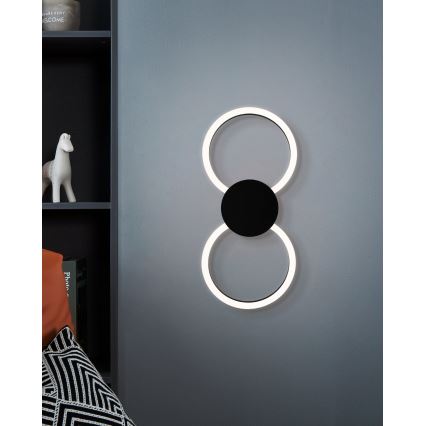 Eglo - LED wandlamp LED/20W/230V + LED/0,91W zwart