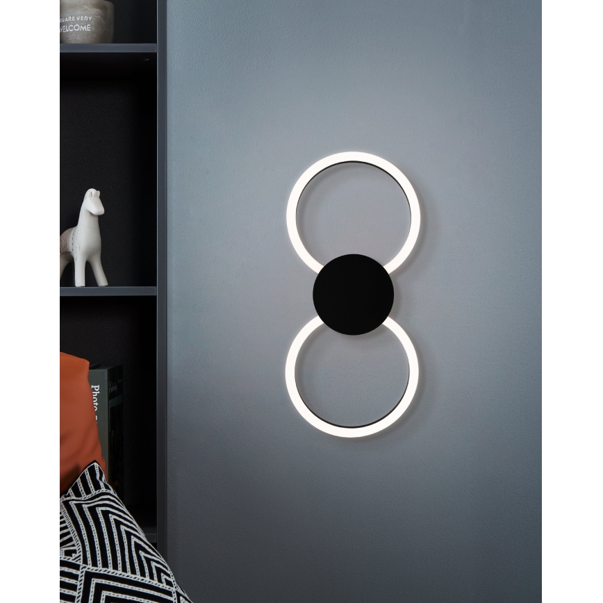 Eglo - LED wandlamp LED/20W/230V + LED/0,91W zwart