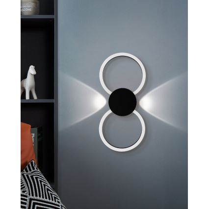Eglo - LED wandlamp LED/20W/230V + LED/0,91W zwart