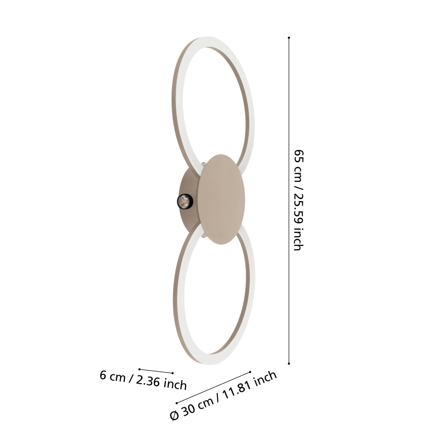 Eglo - LED Wandlamp LED/20W/230V + LED/0,91W beige