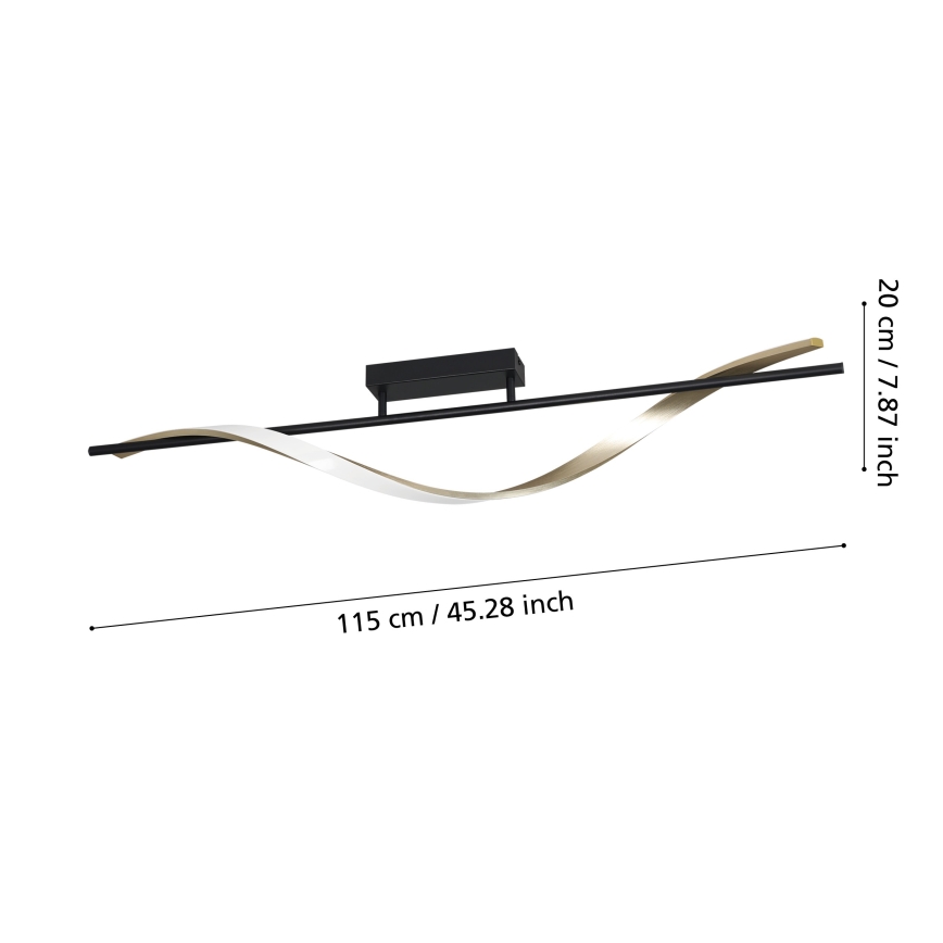 Eglo - LED-plafondlamp LED/20W/230V 2700/4000/6500K zwart/goud