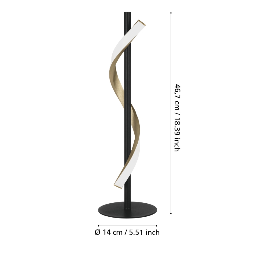 Eglo - Dimbare LED-tafellamp LED/8,8W/230V 2700/4000/6500K zwart/goud