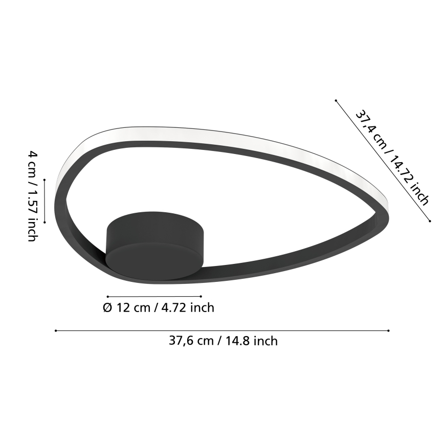 Eglo - LED plafondlamp LED/9,7W/230V Ø 37,5 cm zwart