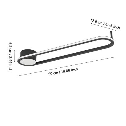 Eglo - LED plafondlamp LED/24W/230V 2700/4000/6500K zwart