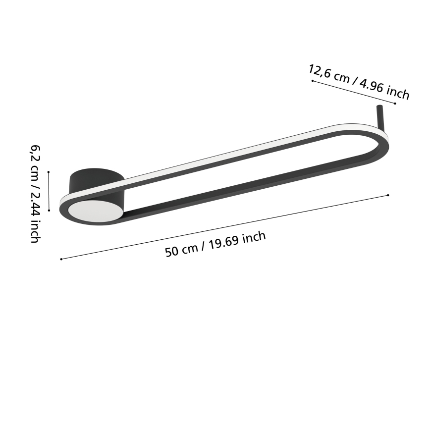 Eglo - LED plafondlamp LED/24W/230V 2700/4000/6500K zwart