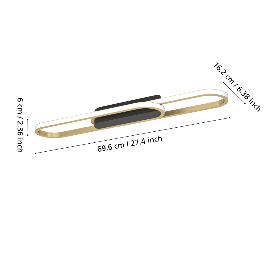 Eglo - LED-plafondlamp LED/20W/230V 2700/4000/6500K goud