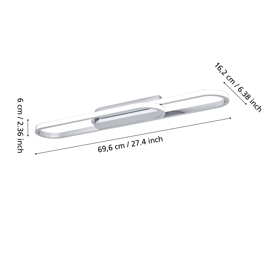 Eglo - LED plafondlamp LED/20W/230V 2700/4000/6500K glanzend chroom