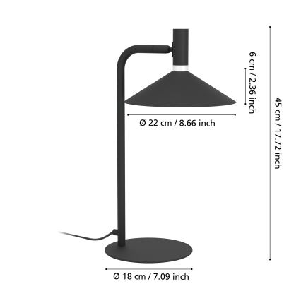 Eglo - RGBW LED dimbare tafellamp LED/7,5W/230V 2700-6500K zwart