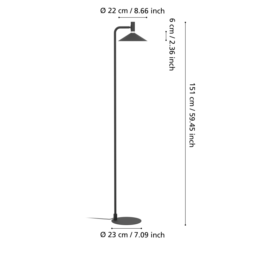 Eglo - LED RGBW dimbare vloerlamp LED/7,5W/230V 2700-6500K zwart