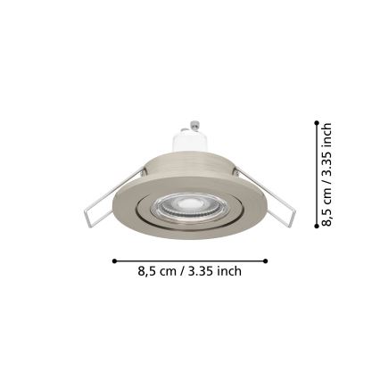 Eglo - LED badkamer inbouwspot 1xGU10/4,5W/230V IP44 mat chroom