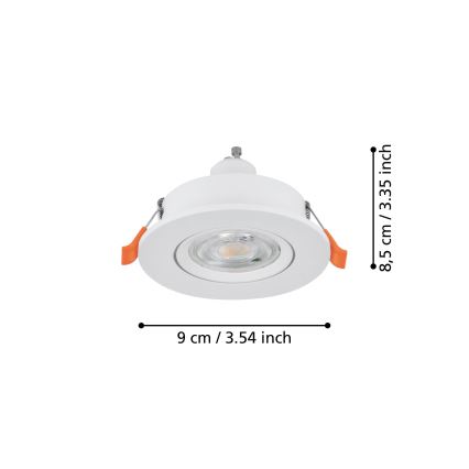 Eglo - LED inbouwspot 1xGU10/4,5W/230V wit