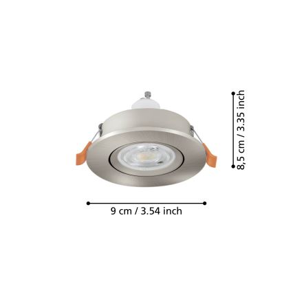 Eglo - LED inbouwspot 1xGU10/4,5W/230V mat chroom