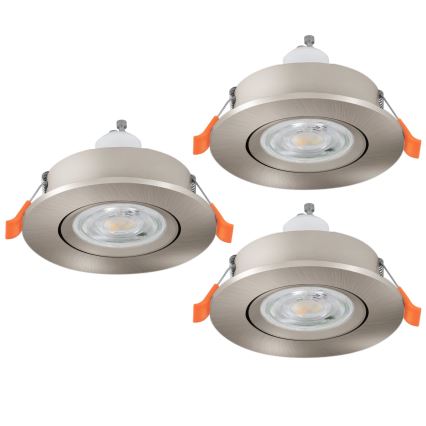 Eglo - Set van 3 LED-inbouwspots 1xGU10/4,5W/230V mat chroom
