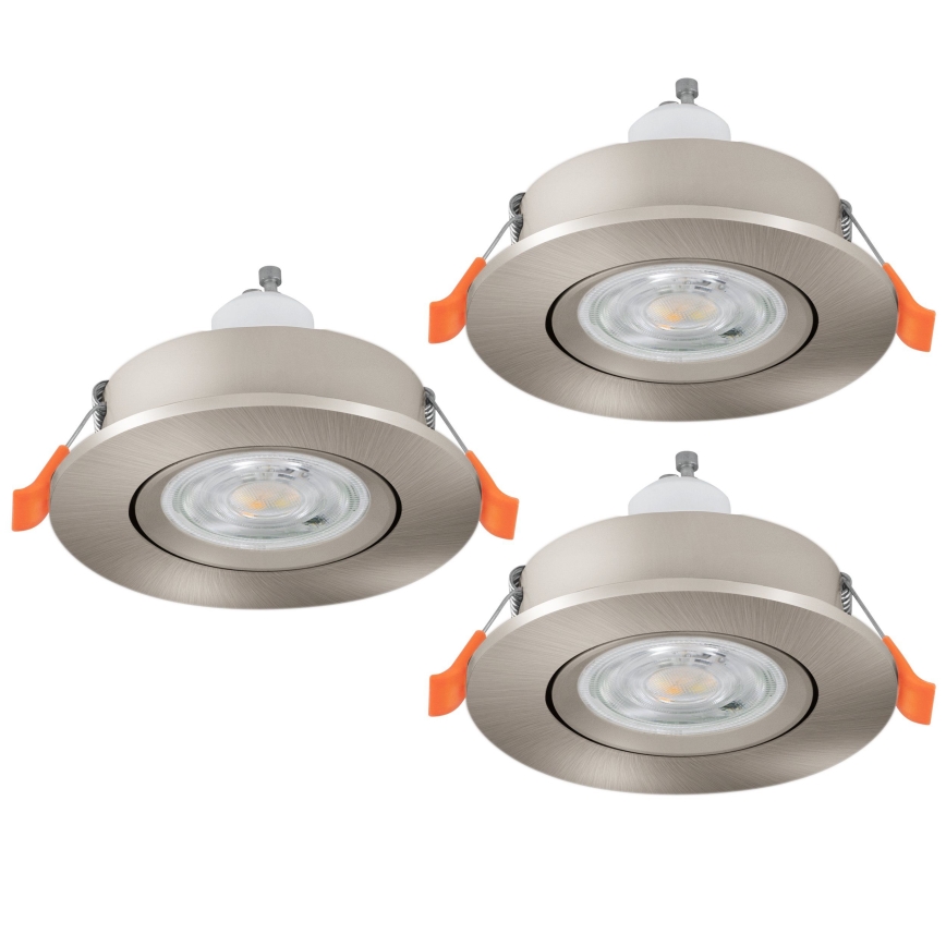 Eglo - Set van 3 LED-inbouwspots 1xGU10/4,5W/230V mat chroom