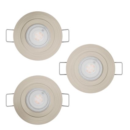 Eglo - Set van 3 LED-inbouwspots 1xGU10/4,5W/230V mat chroom