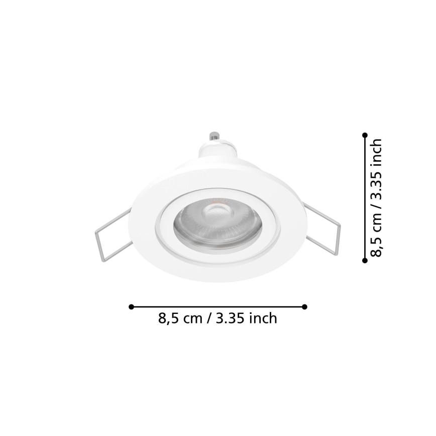 Eglo - LED inbouwspot voor badkamer 1xGU10/4,5W/230V IP44 wit