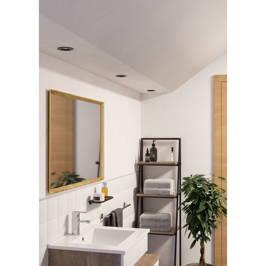 Eglo - LED-inbouwspot voor badkamer 1xGU10/4,5W/230V IP44 zwart