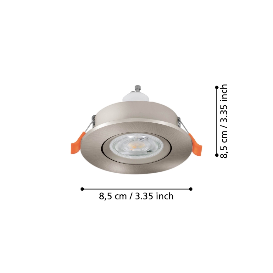 Eglo - LED inbouwspot voor badkamer 1xGU10/4,5W/230V IP44 mat chroom