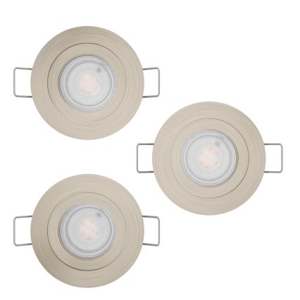 Eglo - Set van 3 LED inbouwspots voor badkamer 1x GU10/4,5W/230V IP44 mat chroom