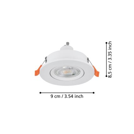 Eglo - LED inbouwspot 1xGU10/4,5W/230V wit