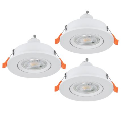 Eglo - Set van 3 LED-inbouwspots, 1x GU10/4,5W/230V, wit