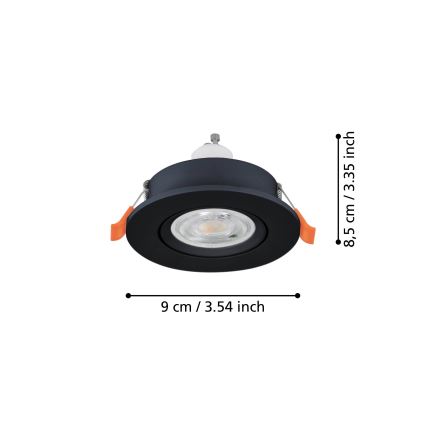 Eglo - LED-inbouwspot 1xGU10/4,5W/230V zwart
