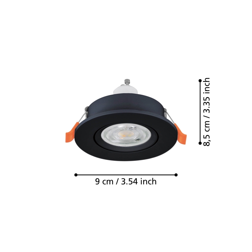 Eglo - LED-inbouwspot 1xGU10/4,5W/230V zwart