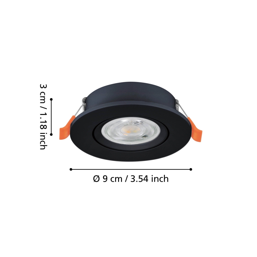 Eglo - LED inbouwspot LED/4,8W/230V 2700/4000/6500K zwart