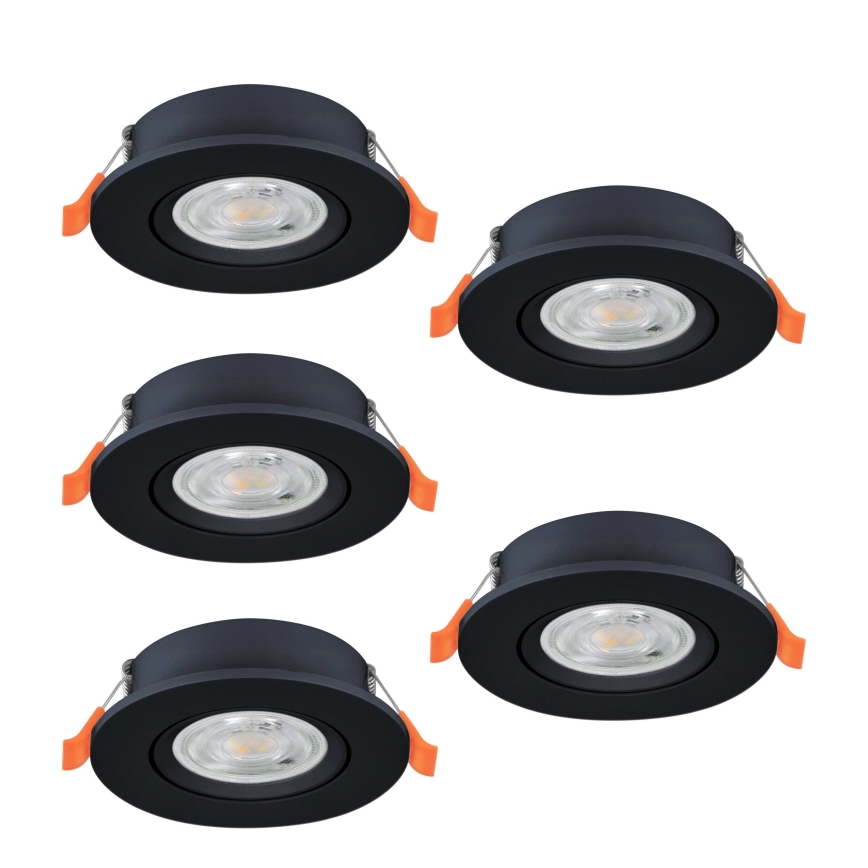 Eglo - SET 5x LED-inbouwspots LED/4,8W/230V 2700/4000/6500K zwart