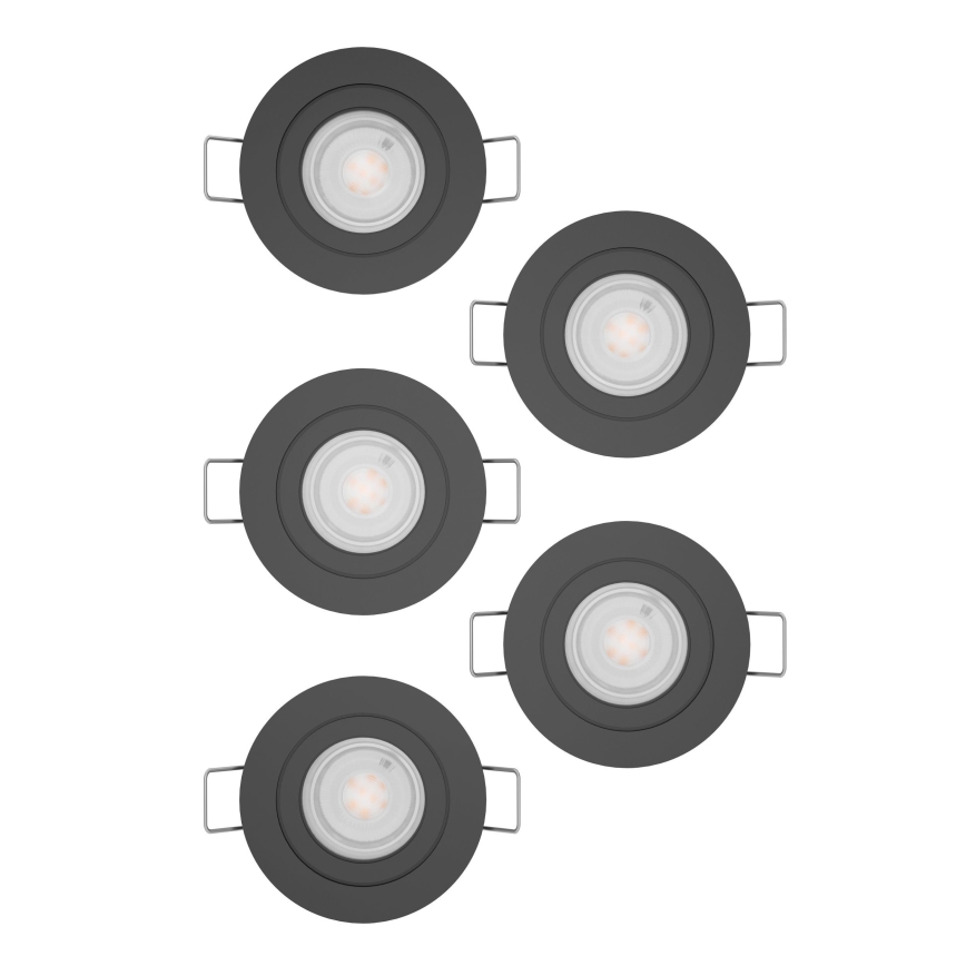 Eglo - SET 5x LED-inbouwspots LED/4,8W/230V 2700/4000/6500K zwart