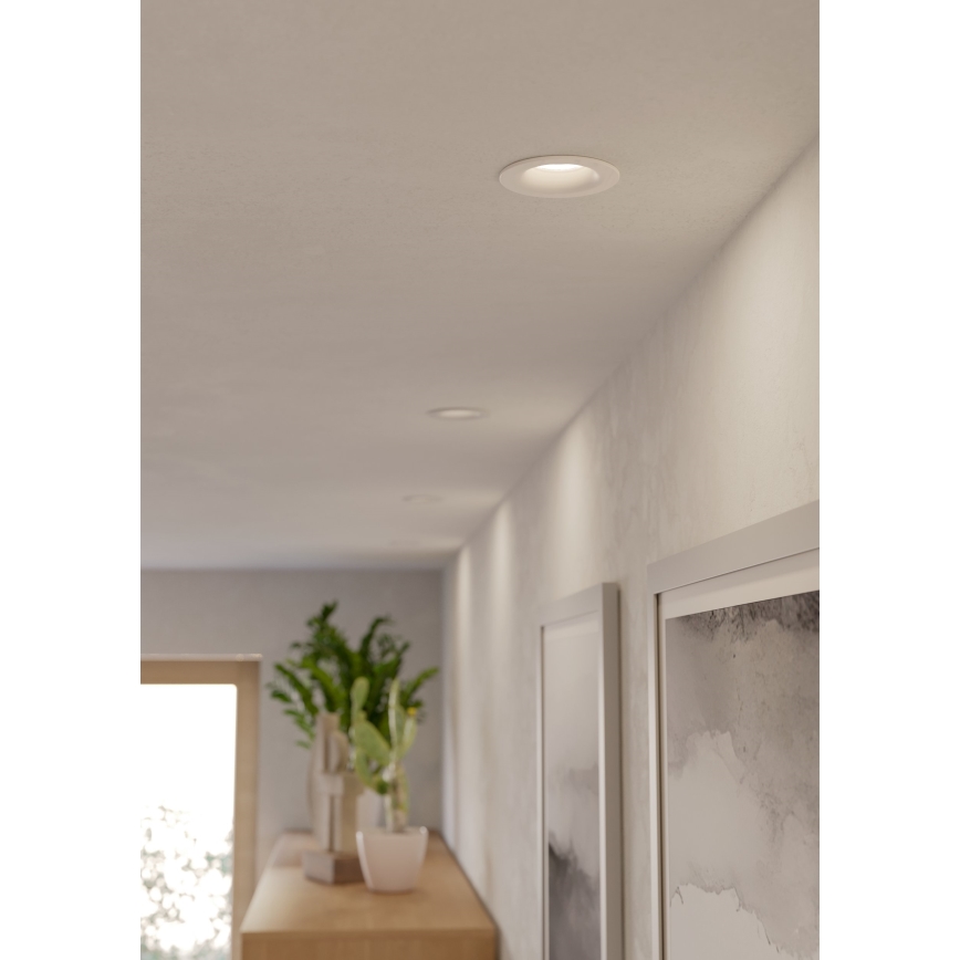 Eglo - LED inbouwarmatuur voor badkamer LED/4,9W/230V 2700/4000/6500K Ø 8,8 cm IP65 wit