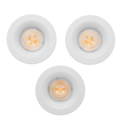 Eglo - Set van 3 LED inbouwspots voor badkamer LED/4,9W/230V 2700/4000/6500K Ø 8,8 cm IP65 wit