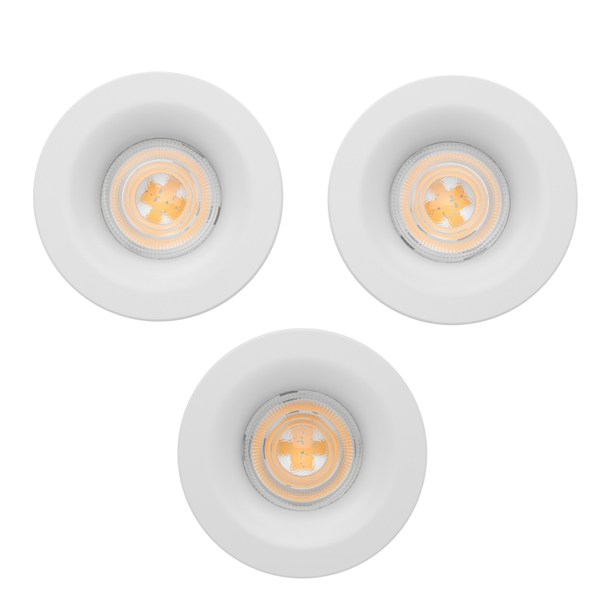 Eglo - Set van 3 LED inbouwspots voor badkamer LED/4,9W/230V 2700/4000/6500K Ø 8,8 cm IP65 wit