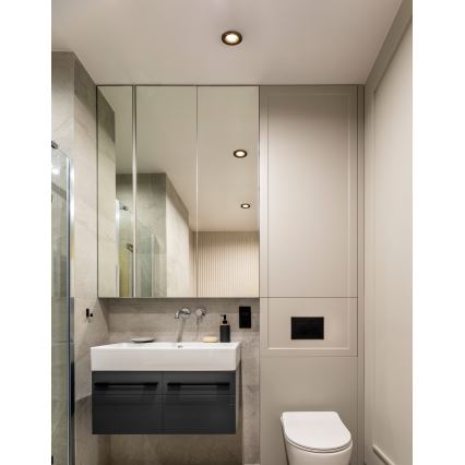 Eglo - Set van 3 LED-inbouwspots voor badkamer, 4,9W, 230V, 2700/4000/6500K, Ø 8,8 cm, IP65, zwart