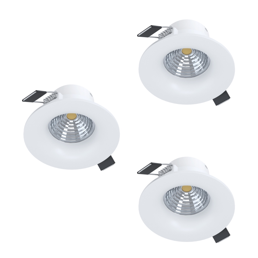 Eglo - SET van 3 dimbare LED-inbouwspots LED/4,8W/230V Ø 8,8 cm wit