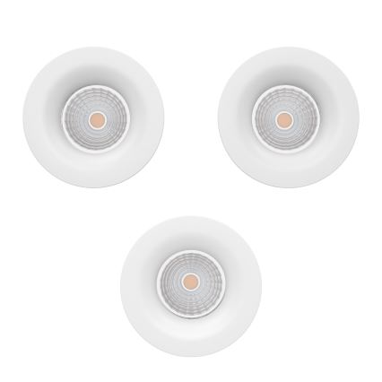 Eglo - SET van 3 dimbare LED-inbouwspots LED/4,8W/230V Ø 8,8 cm wit