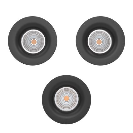 Eglo - SET van 3 dimbare LED-inbouwspots LED/4,8W/230V Ø 8,8 cm zwart
