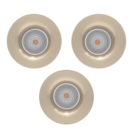 Eglo - Set van 3 dimbare LED-inbouwspots, 4,8 W/230 V, Ø 8,8 cm, mat chroom