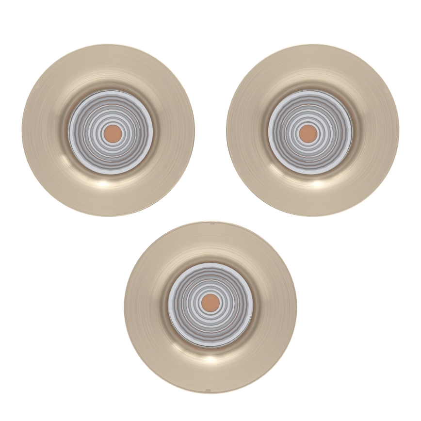 Eglo - Set van 3 dimbare LED-inbouwspots, 4,8 W/230 V, Ø 8,8 cm, mat chroom