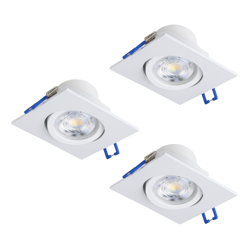 Eglo - Set van 3 dimbare LED-inbouwspots LED/4,8W/230V 8,8 x 8,8 cm wit