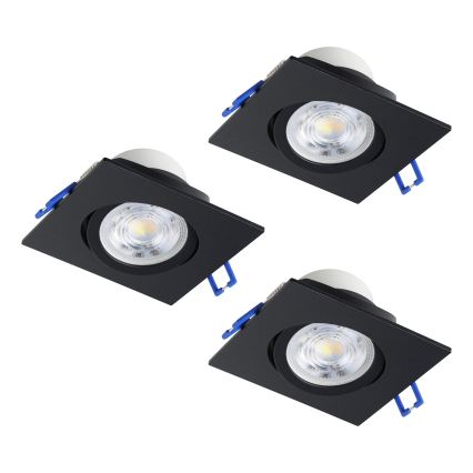 Eglo - SET van 3 dimbare inbouwspots LED/4,8 W/230 V 8,8 x 8,8 cm zwart
