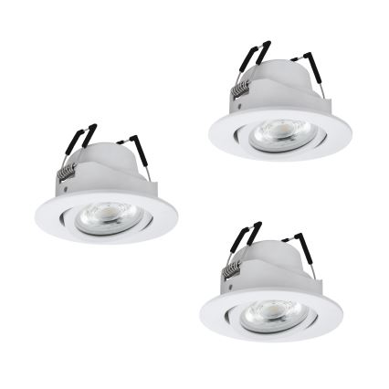 Eglo - Set van 3 dimbare RGBW LED-inbouwspots LED/4,7W/230V 2700-6500K wit