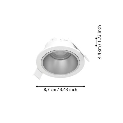 Eglo - LED dimbare badkamer inbouwspot LED/4,8W/230V 2700/4000/6500K IP44 wit/goud