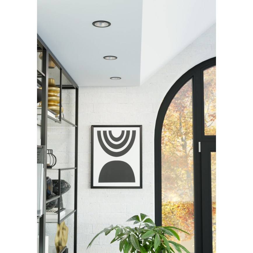 Eglo - LED RGBW dimbare inbouwarmatuur voor badkamer LED/4,8W/230V 2700-6500K IP44 zwart