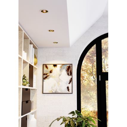 Eglo - RGBW LED dimbare badkamer-inbouwspot LED/4,8W/230V 2700-6500K IP44 wit/goud