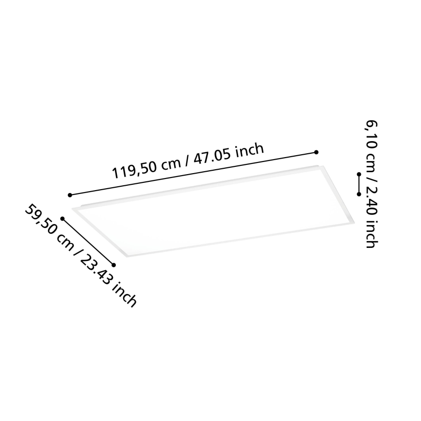 Eglo - LED Opbouwpaneel LED/36,5W/230V 2700/4000/6500K 120x60 cm wit