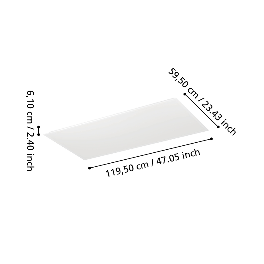 Eglo - LED dimbaar opbouwpaneel LED/35,5W/230V 2700-6500K 120x60 cm wit + afstandsbediening