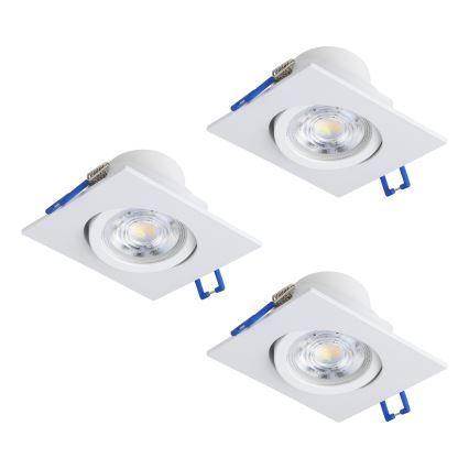 Eglo - SET 3x dimbare inbouwspots LED/6,4W/230V 8,8x8,8 cm wit