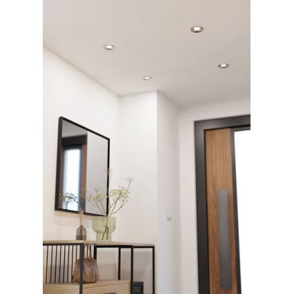 Eglo - Set van 3 dimbare LED-inbouwspots LED/6,4W/230V Ø 8,8 cm mat chroom