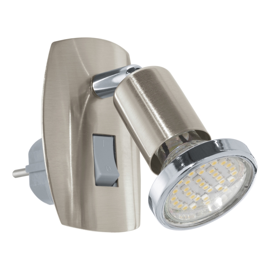 Eglo - LED stekkerlamp 1xGU10/2,8W/230V mat chroom